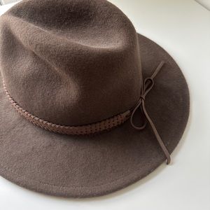 Treasure and Bond brown wide brim fedora, One Size